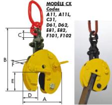 Hinged vertical plate clamps CX