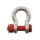 Bow shackle with safety bolt and nut